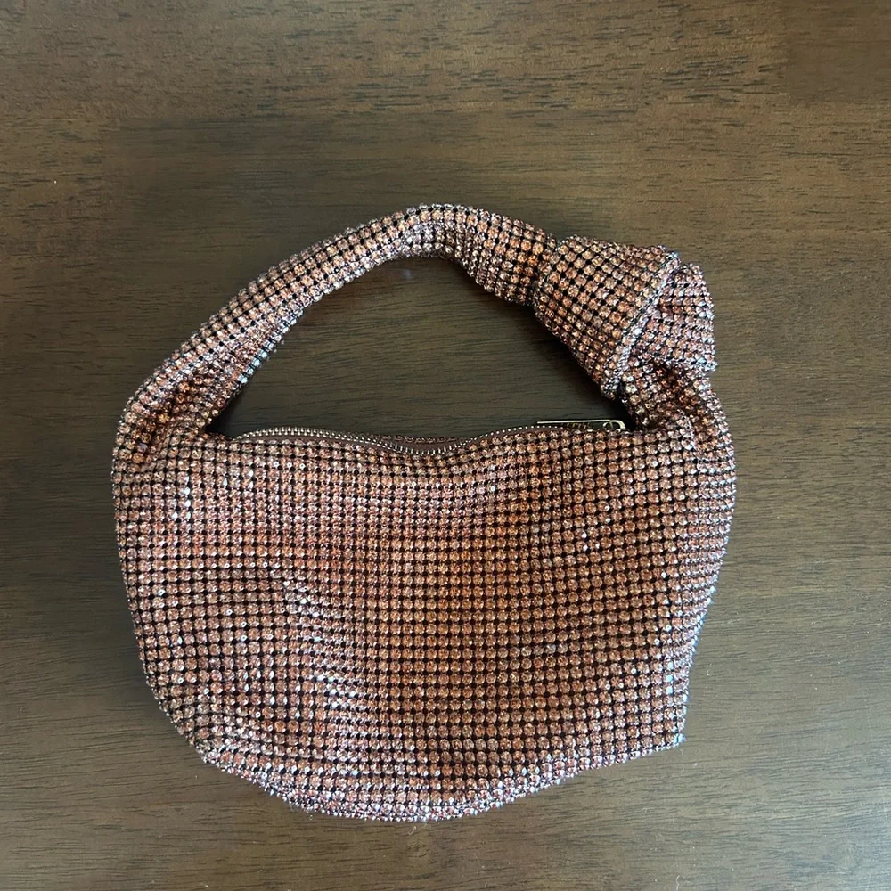 NWOT Bronze Anthropologie Rhinestone Mini Bag - Picture 5 of 5